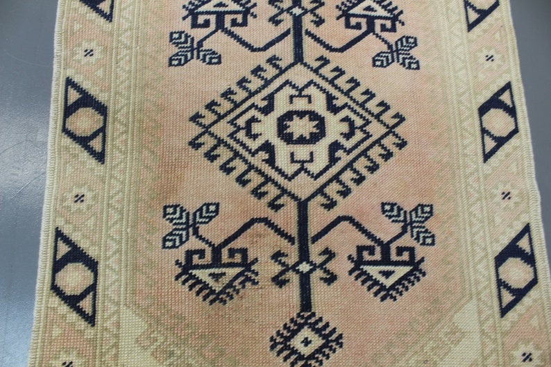 Small Turkish Rug, Blue Turkish Rug, Door Mat Rug, Bedroom Rug, Hand