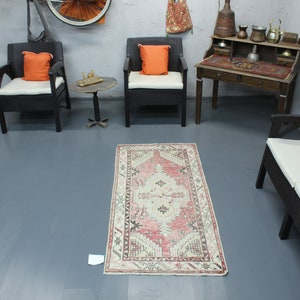 Vintage Turkish Wool Runner Rug: Handmade Bohemian Tribal Decor