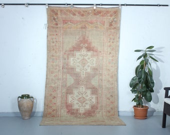 Vintage Turkish Oushak Rug: Handmade Wool Area Rug