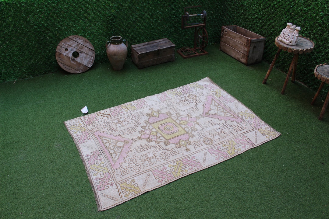 Vintage Turkish Area Rug, Handmade Wool Kilim Runner, Bohemian Tribal