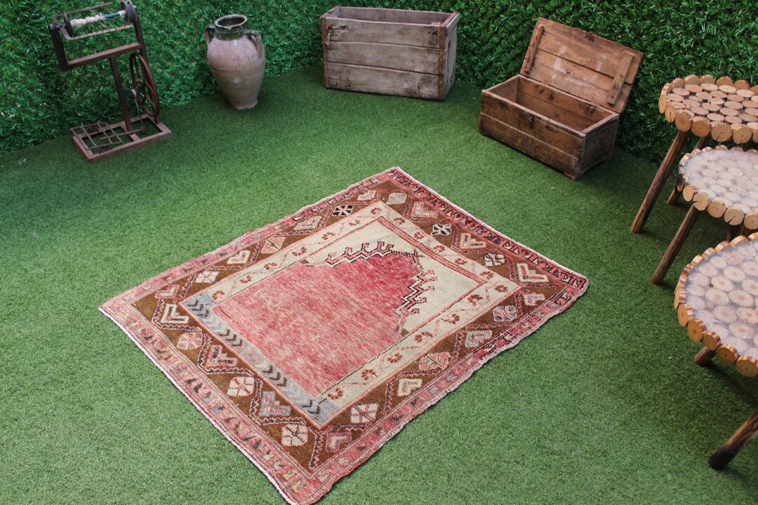 Vintage Turkish Area Rug, Handmade Wool Kilim Runner, Bohemian Tribal