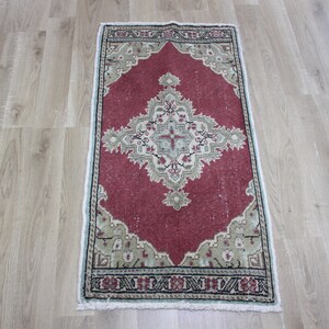 Vintage Turkish Area Rug, Handmade Wool Kilim Runner, Bohemian Tribal Design, Antique Green Turkish Rug, Unique Boho Decor