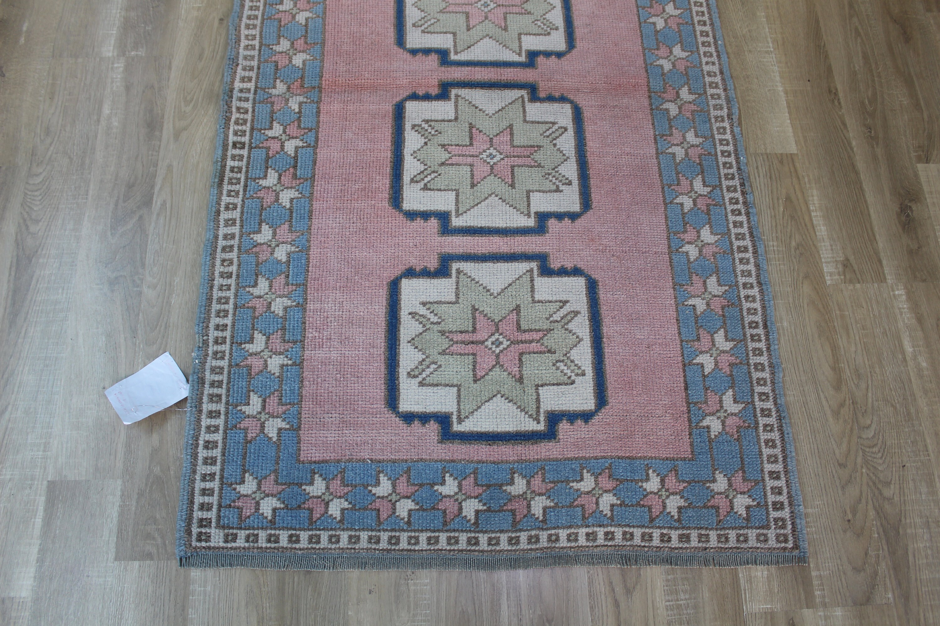 Pink and Blue Color Vıntage Small Oushak Rug Wool Handmade Etsy