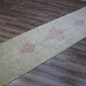 Vintage Turkish Wool Rug Runner: Pink Tribal Kilim, Boho Decor