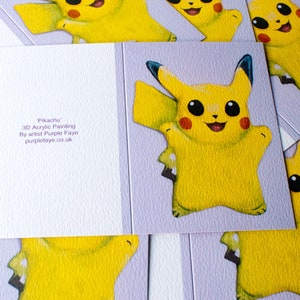 Pikachu Pokemon Inspired Greetings Card image 8