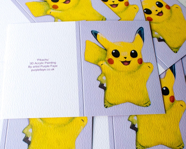 Pikachu Pokemon Inspired Greetings Card image 8