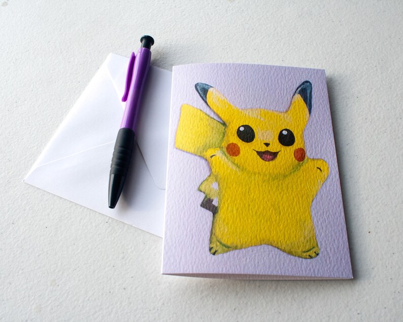 Pikachu Pokemon Inspired Greetings Card image 2