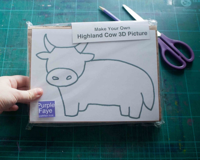 Highland Cow 3D Picture Craft Kit for Children and Adults. Suitable for beginners image 5
