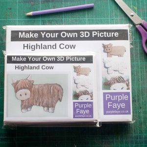 Highland Cow 3D Picture Craft Kit for Children and Adults. Suitable for beginners image 3