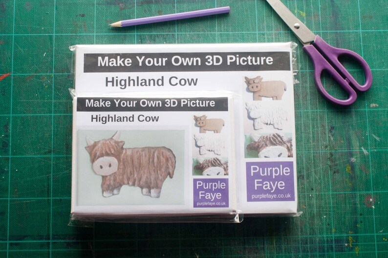 Highland Cow 3D Picture Craft Kit for Children and Adults. Suitable for beginners image 3
