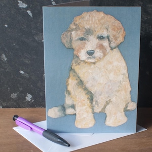 Poodle Puppy Dog Greetings Card