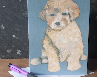 Poodle Puppy Dog Greetings Card