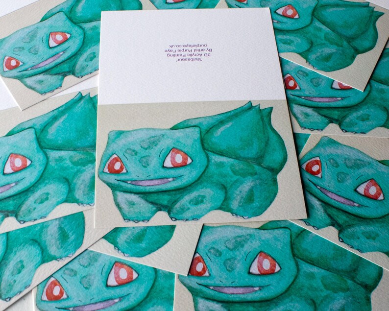 Bulbasaur Pokemon Inspired Greetings Card image 7