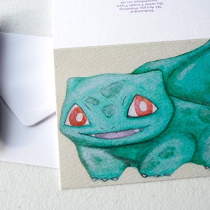 Bulbasaur Pokemon Inspired Greetings Card image 4
