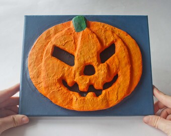 DIY Beginner Halloween Pumpkin 3D Picture Crafts Kit for Children and Adults.