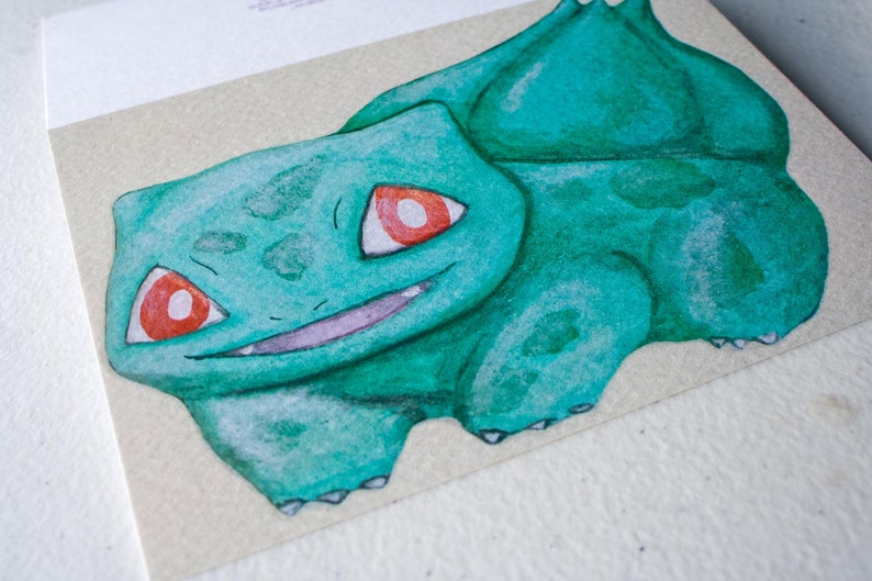 Bulbasaur Pokemon Inspired Greetings Card image 3