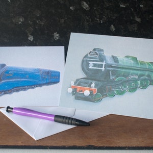 Vatertagszug Karten Bundle. Flying Scotsman und Stockente Zug Karten Bundle.