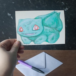 Bulbasaur Pokemon Inspired Greetings Card image 1