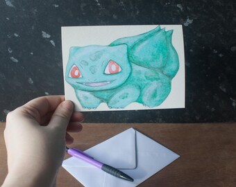 Bulbasaur Pokemon Inspired Greetings Card