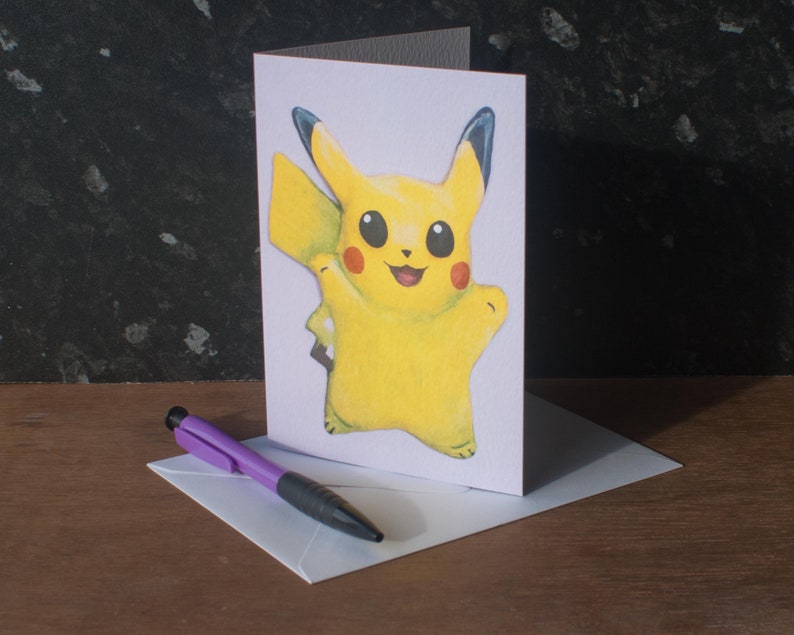 Pikachu Pokemon Inspired Greetings Card image 5