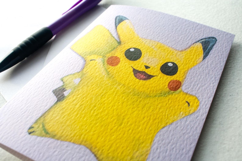 Pikachu Pokemon Inspired Greetings Card image 3
