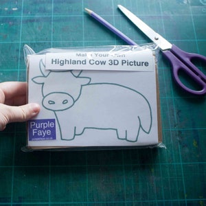 Highland Cow 3D Picture Craft Kit for Children and Adults. Suitable for beginners image 4