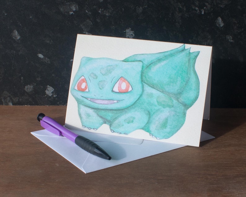 Bulbasaur Pokemon Inspired Greetings Card image 6