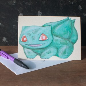 Bulbasaur Pokemon Inspired Greetings Card image 2