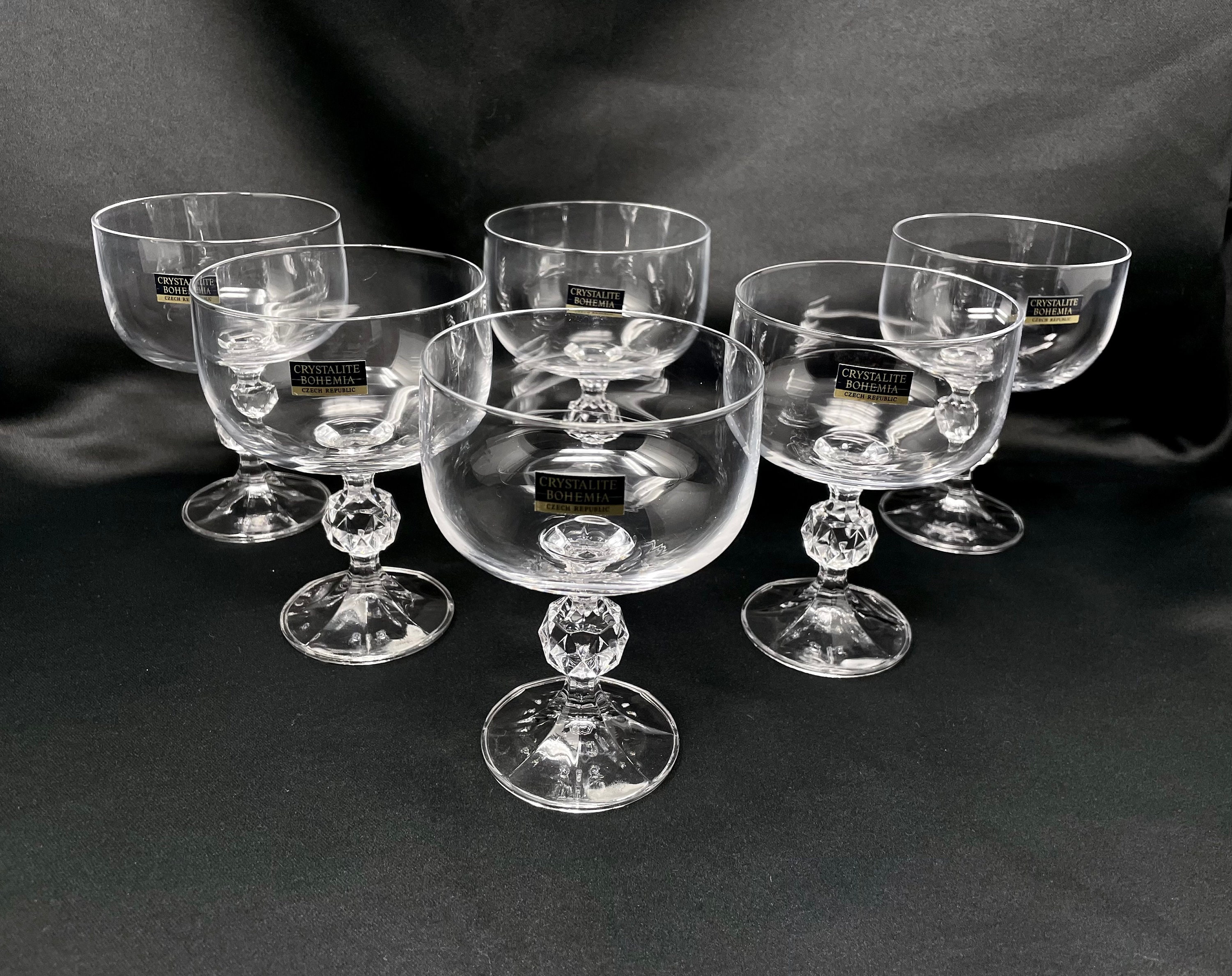 Wine Glasses Set 8 European Stemware Crystalite Behemia Fine Glass