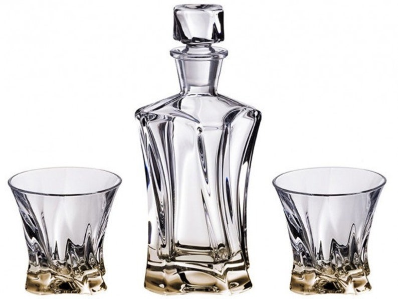 Bohemia Crystal Glass Whiskey Set 12 Decanter 21oztumbler Etsy