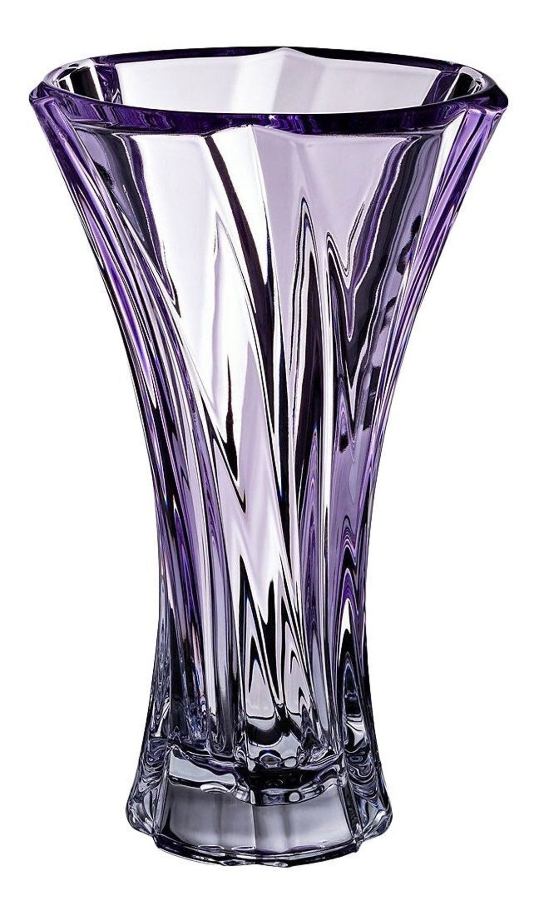 Flower Vase 12 Crystal Glass, Amethyst Bud Vase, Home Decor