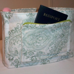 Damask Spa -  Purse Organizer Insert-Tote Bag-Handbag /   29&quot; Long