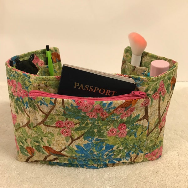 Beautiful Garden Bird Branches Design Purse Organizer Insert /Tote, Handbag  19" Long