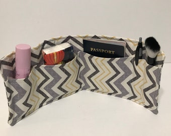 Chervon Gray  Design Purse Organizer Insert /  14&quot;Long