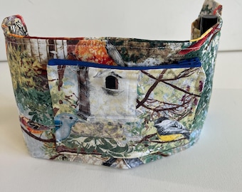 Organizador de bolso con estampado de casita para pájaros, inserto para bolso de 48 cm de largo.