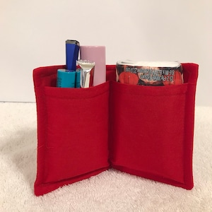 Rich Red Design Purse Organizer Insert /  7&quot; Long x 6&quot; Tall