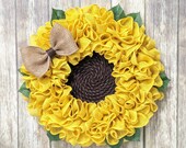 Burlap Sunflower Wreath Summer Wreath Sunflower Wreath Fall Wreath Burlap Flower Wreath Spring Wreath Wreath For Front Door