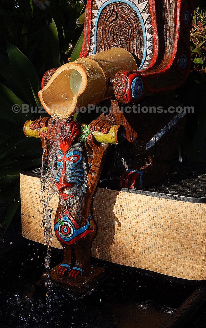 Buzz Rhino's MAUI accessories Buddies BAMBOON Netted SUN statue Enchanted Tiki Room water fountain clock figurine figure Polynesian Tiki Man image 6