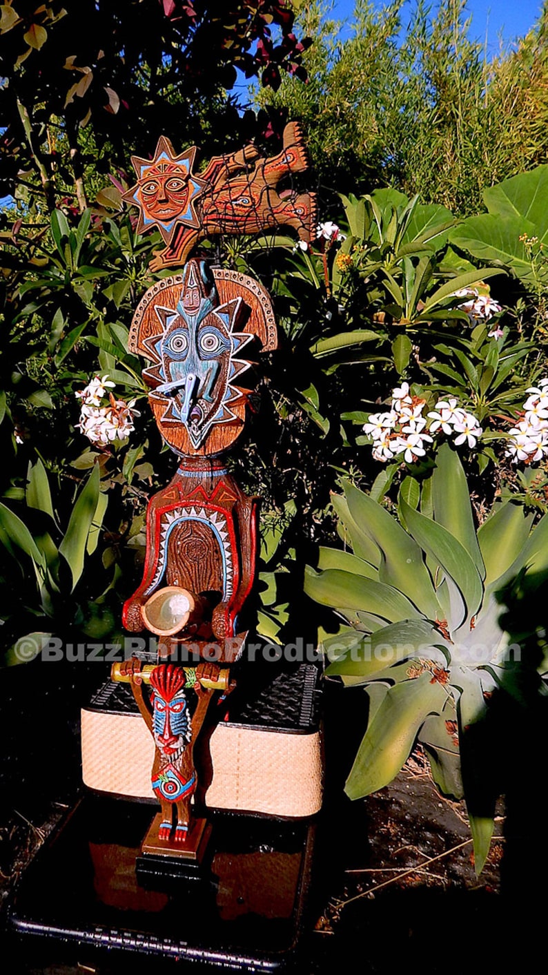 Buzz Rhino's MAUI accessories Buddies BAMBOON Netted SUN statue Enchanted Tiki Room water fountain clock figurine figure Polynesian Tiki Man image 8