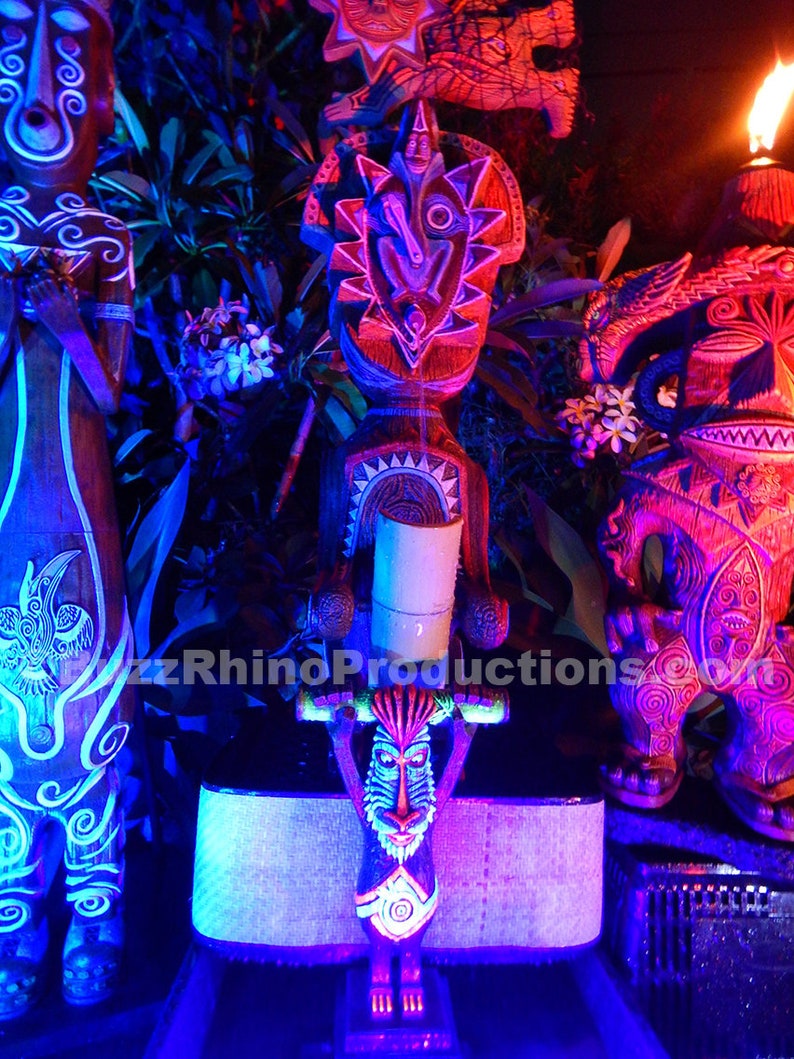 Buzz Rhino's MAUI accessories Buddies BAMBOON Netted SUN statue Enchanted Tiki Room water fountain clock figurine figure Polynesian Tiki Man image 9