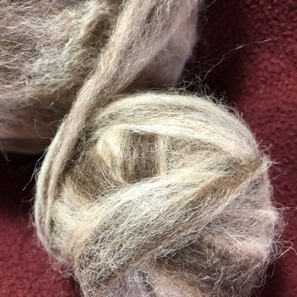 4 Oz kid Mohair Rambouillet Alpaca roving