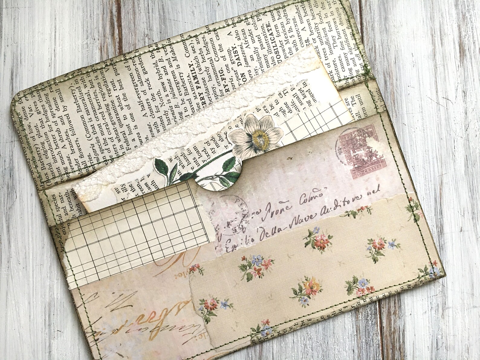 Collage Junk Journal Pocket Envelope with Journal Tag and Mini Etsy