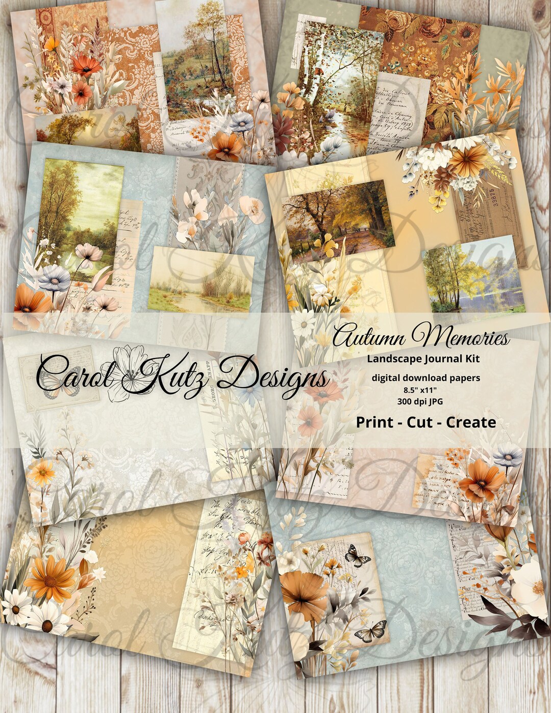 Junk Journal, Kit, Autumn Memories, Fall, Digital Download, Creative ...