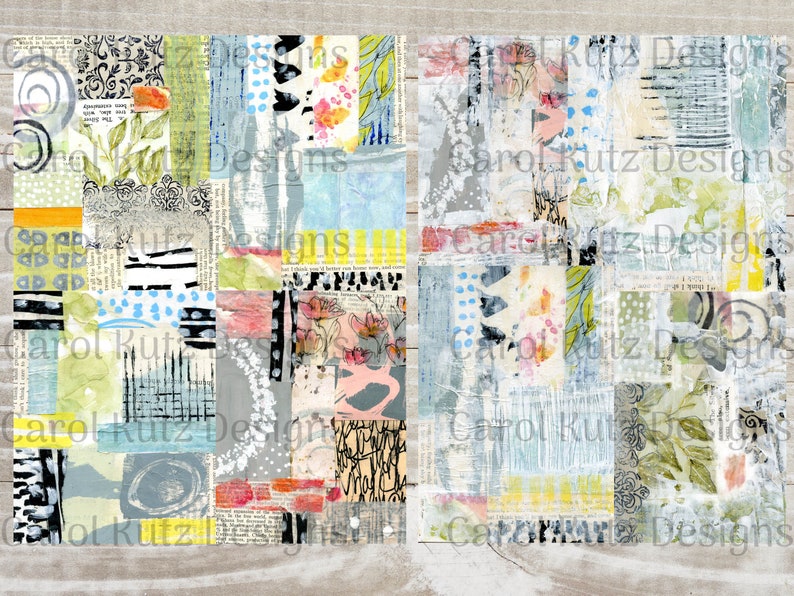 Printable Mixed Media Collage Sheets Digital Download Etsy