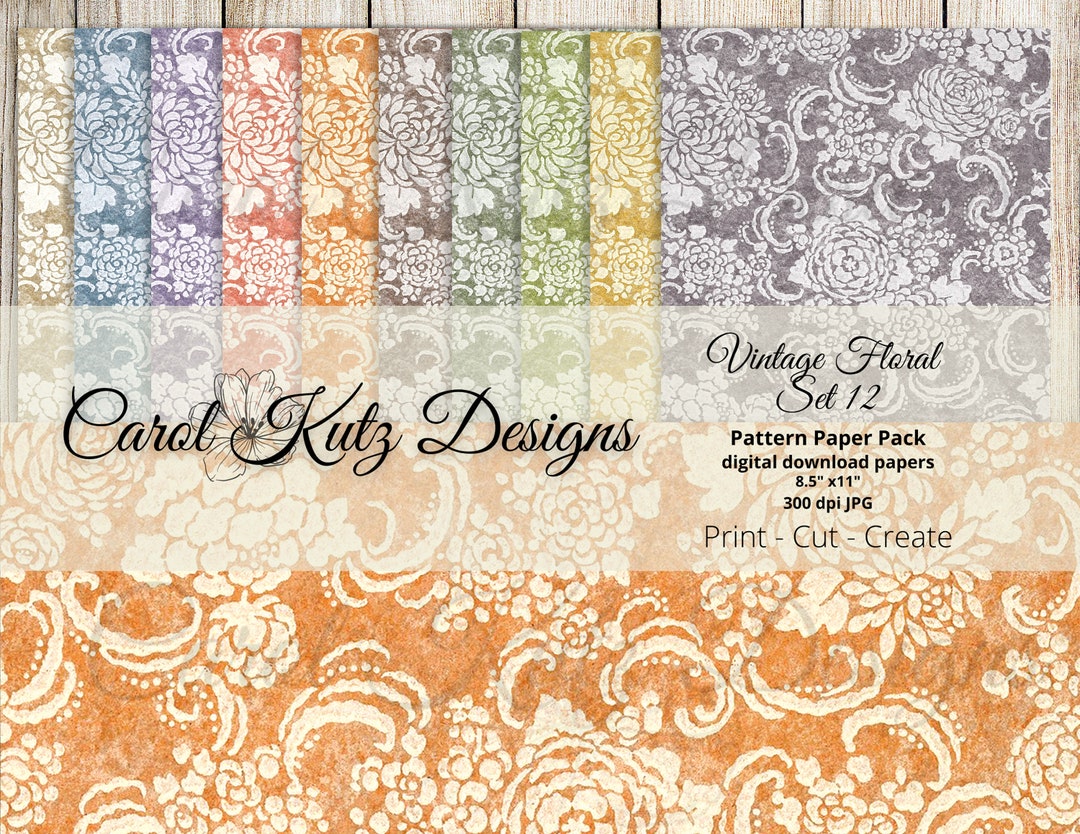 Floral Pattern Paper Set: #12 Scrapbook & Junk Journal (digital ...