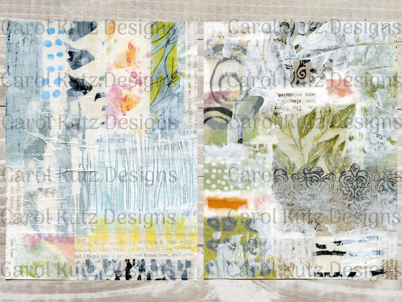 Printable Mixed Media Collage Sheets Digital Download Etsy