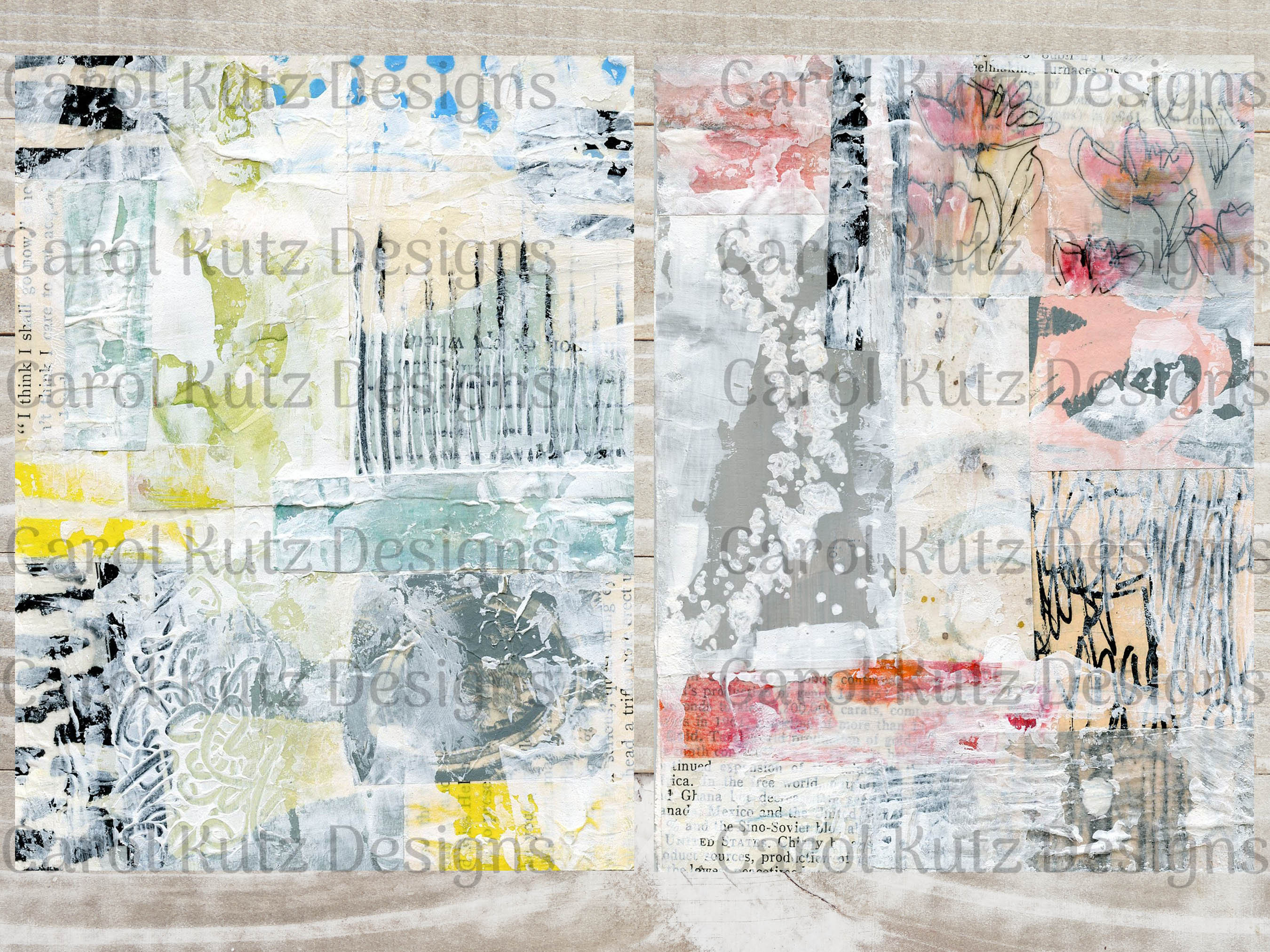 Printable Mixed Media Collage Sheets Digital Download Etsy