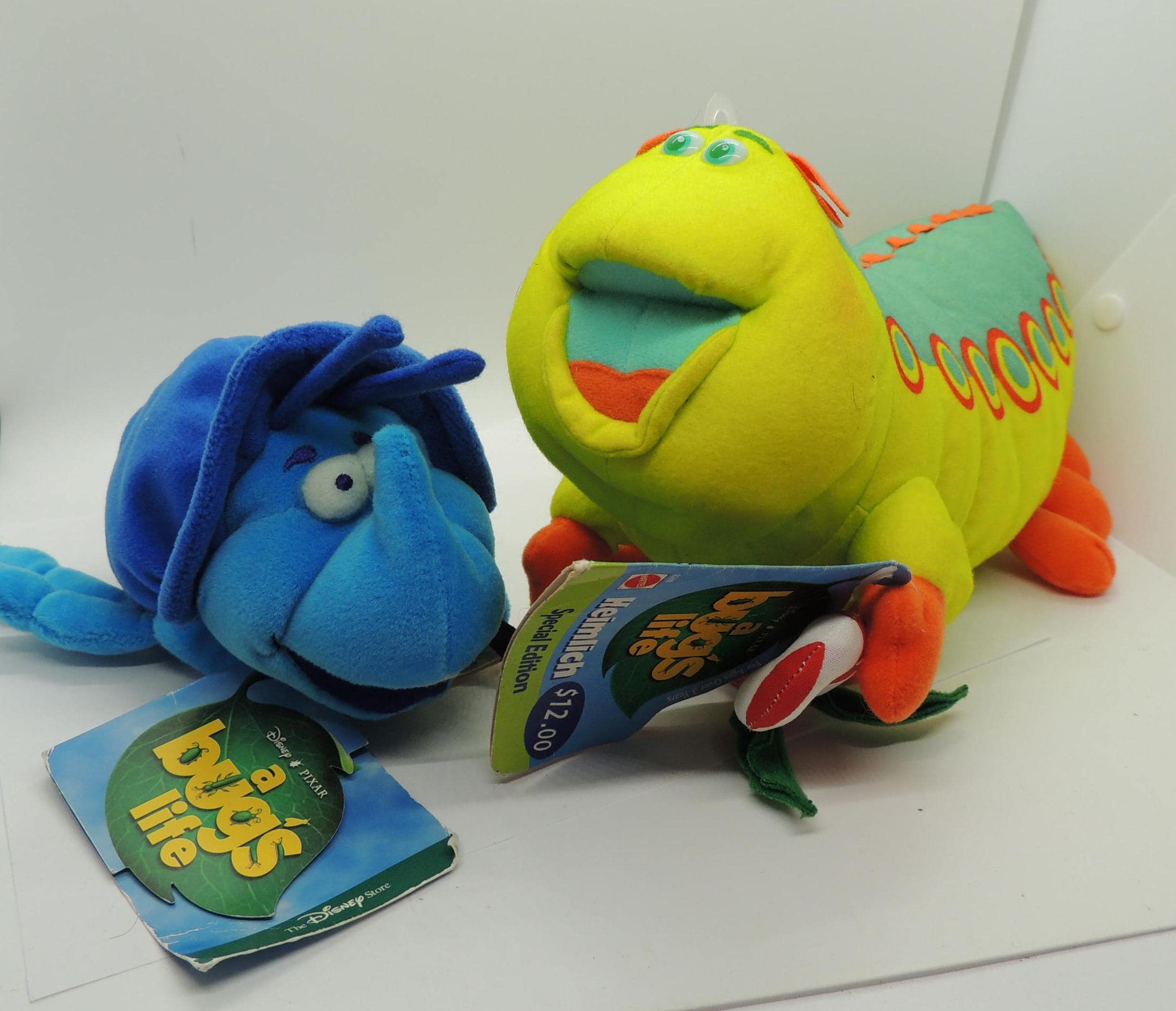 Vintage Bugs Life Plush, Heimlich Caterpillar With Candy Cane, Dim