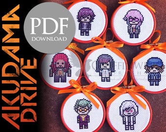 Akudama Drive Cross Stitch Pattern Set (PDF)