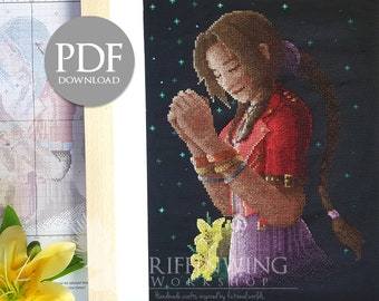 Aerith Gainsborough Cross Stitch Pattern (PDF)